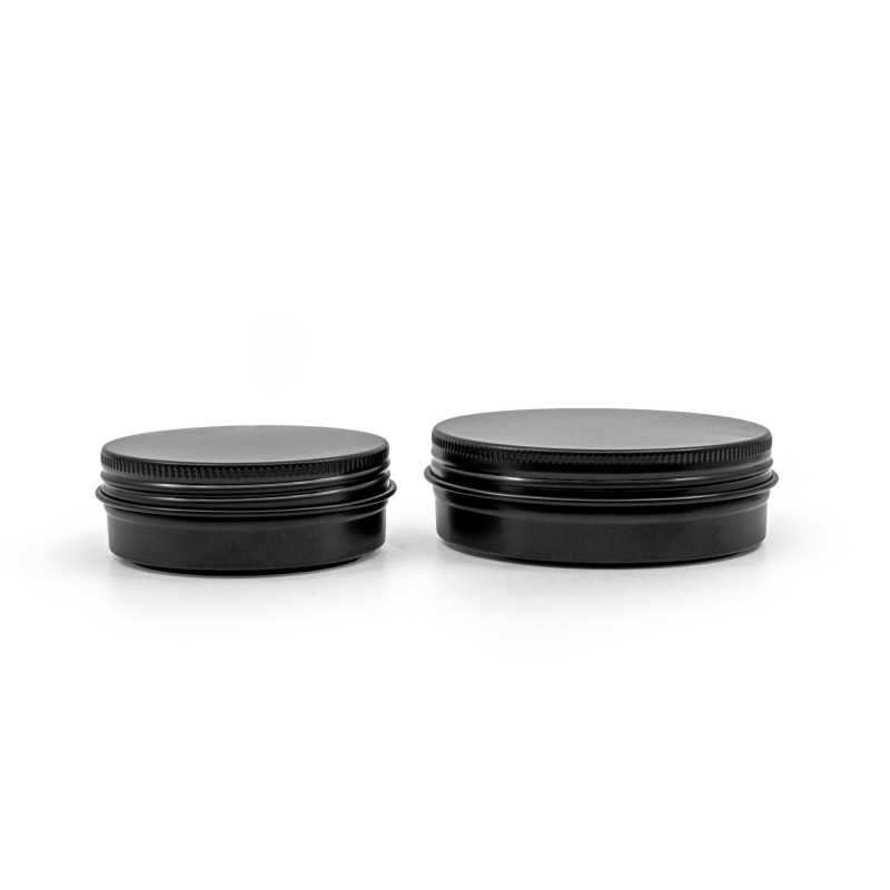 Black Aluminium Jar, 68 mm, 60 ml