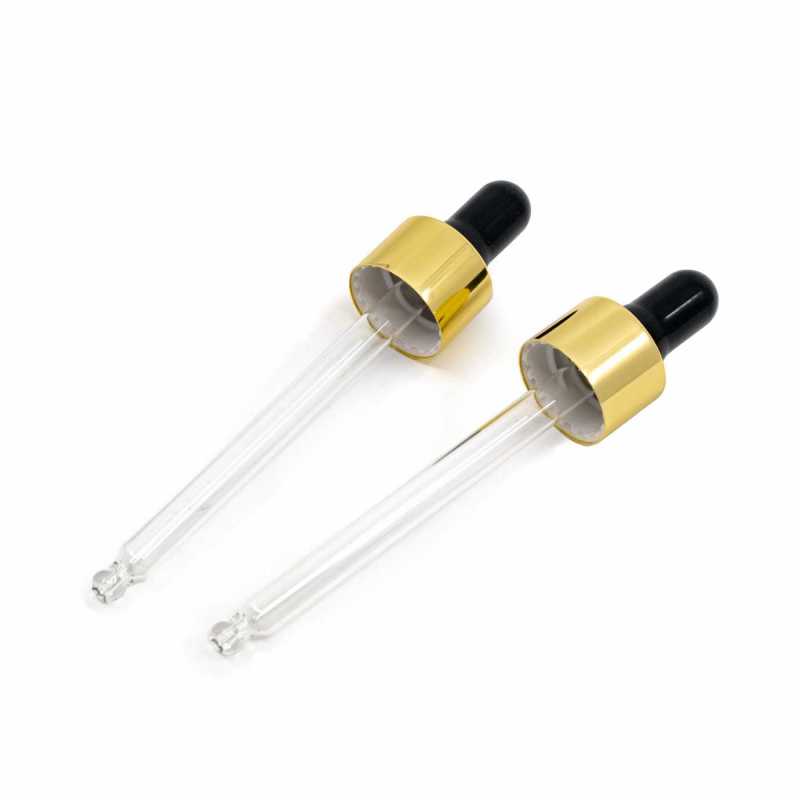 Glass Dropper, Gold Black, 103 mm