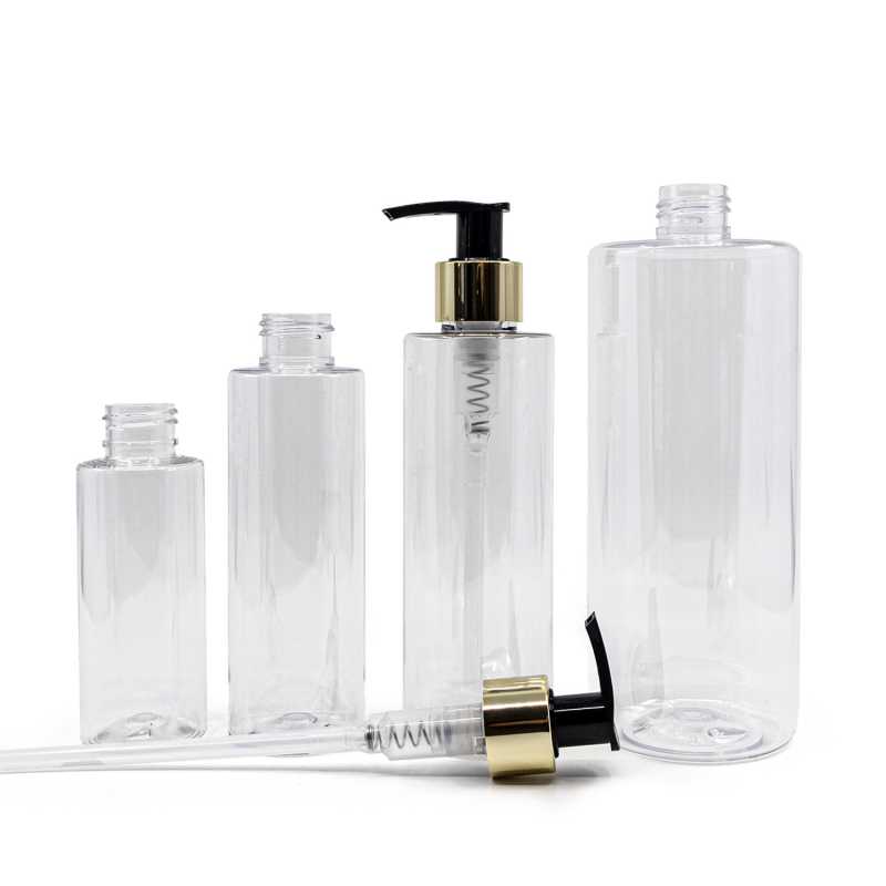 Clear Plastic Bottle 150 ml, Golden Pump