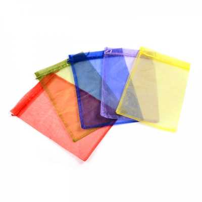 Organza Bag, 9 x 13 cm, mixed color, 4 pcs