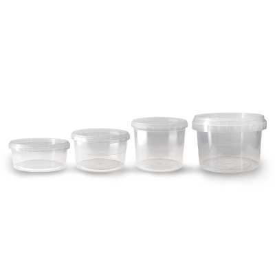 Transparent Plastic Container with Lid, 550 ml, 100 pcs