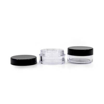 Clear Plastic Jar, Black Lid, 10 ml