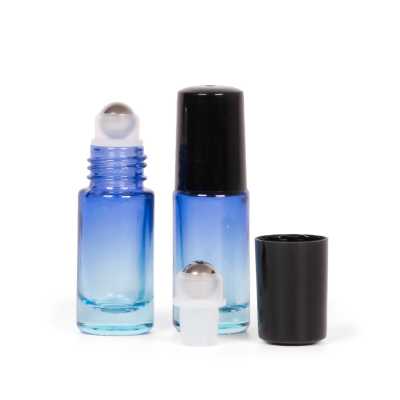 Glass Roll-On Bottle, Blue, 5 ml