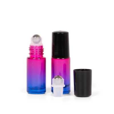 Glass Roll-On Bottle, Pink-Blue, 5 ml