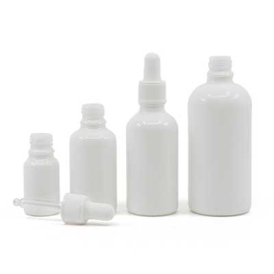 White Glass Bottle, Matte White Dropper, 10 ml