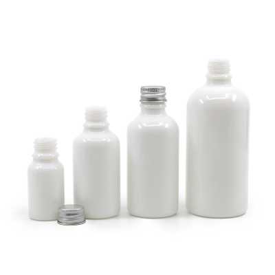 White Glass Bottle, Silver Aluminium Cap, 10 ml