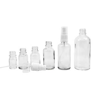 Clear Glass Bottle, White Spray, 50 ml