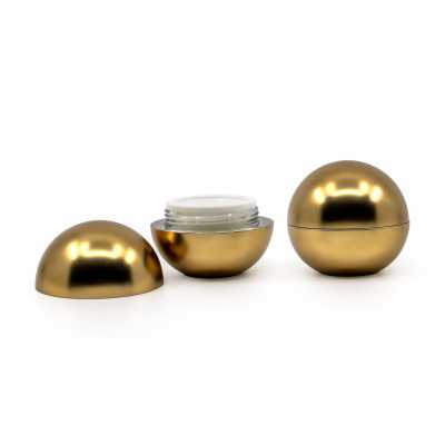 Spherical Golden Plastic Jar, 30 ml