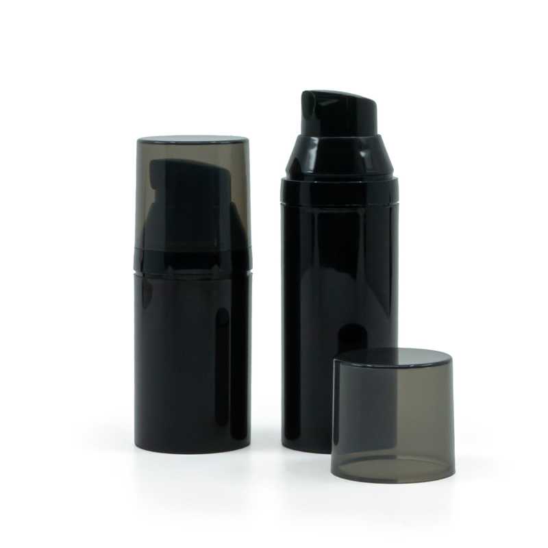 Black Plastic Airless Bottle, 30 ml