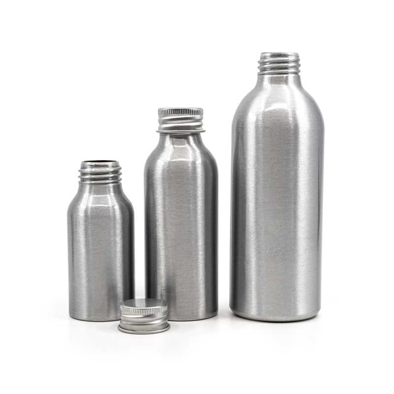 Aluminium Bottle with Silver Aluminium Cap, 225 ml