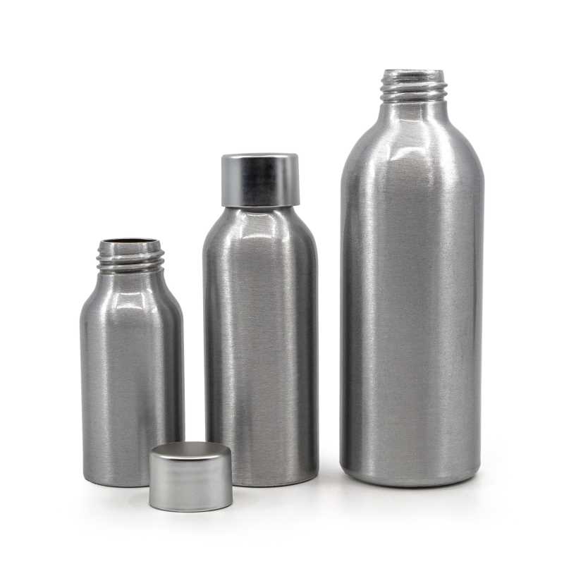 Aluminium Bottle with Matte Silver Cap, 225 ml