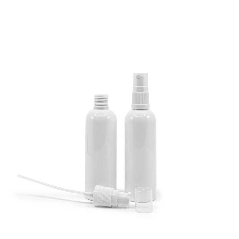 White Plastic Bottle, 24/410, White Lotion Pump, 100 ml