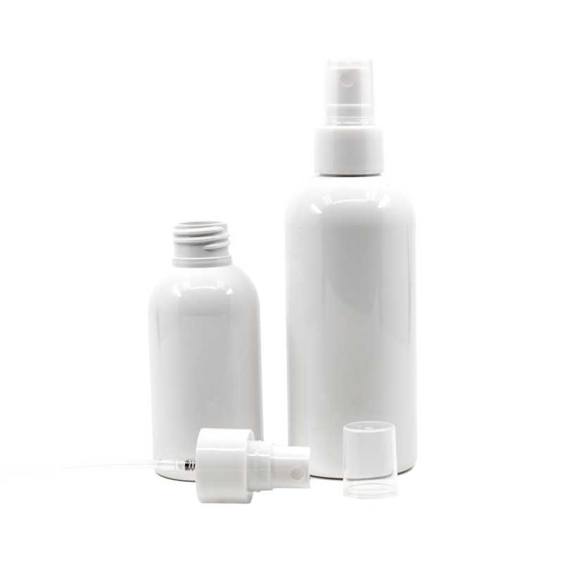 White Plastic Bottle, White Fine Mist Spray, 200 ml