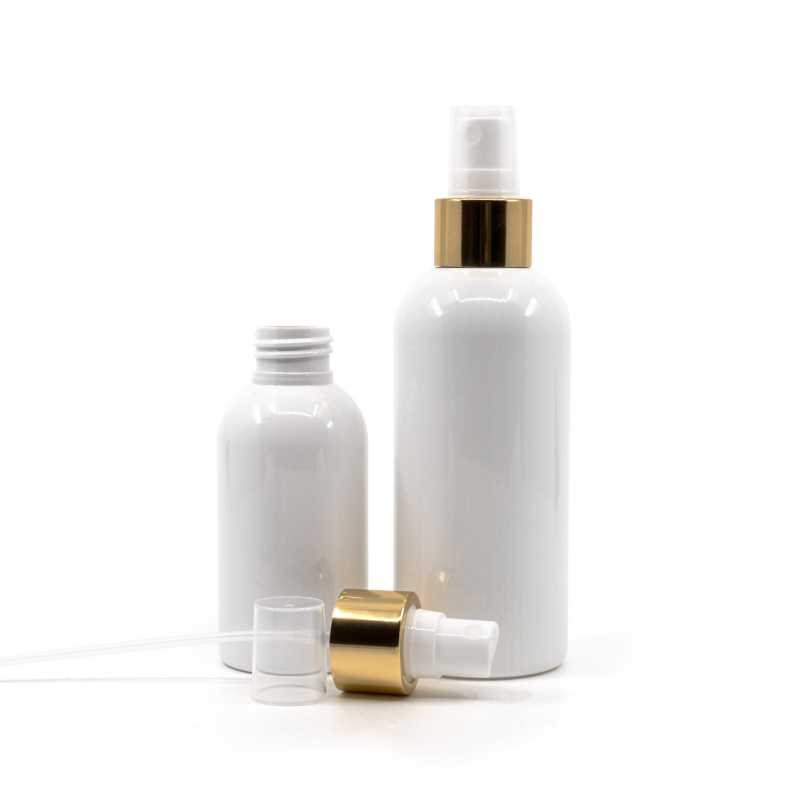 White plastic bottle made of PET with glossy surface.
Volume: 150 ml, total volume 170 mlBottle height: 118 mmBottle diameter: 49 mmNeck: 24/410
The packaging