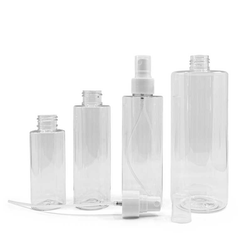 Clear Plastic Bottle, White Fine Mist Spray, 150 ml