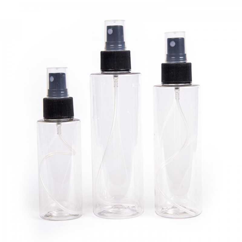Transparent plastic bottle, ideal for storing a variety of liquids, oils, lotions, etc. It is semi-rigid, but can be squeezed.
Material: PET
Volume: 200 ml, t