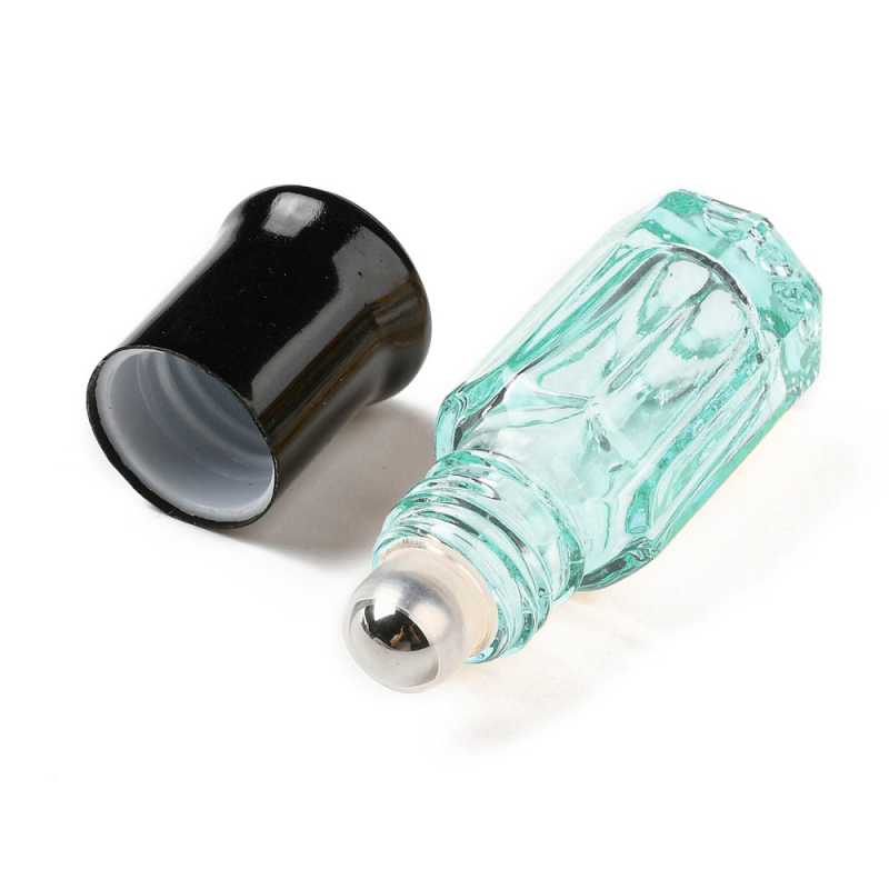 Glass Roll-On Bottle, Turquoise, 3 ml