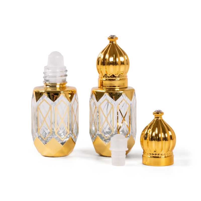 Glass Roll-On Bottle, Oriental Gold, 6 ml