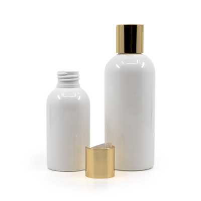 White Plastic Bottle, Golden Flip Top, 150 ml