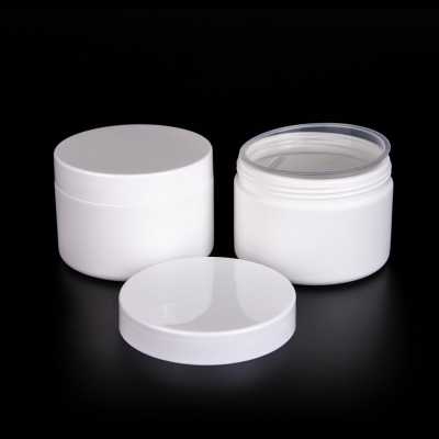 White Plastic Jar with Cap, 250 ml WITHOUT GASKET